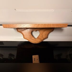 Heart Cutout Wooden Wall Shelf